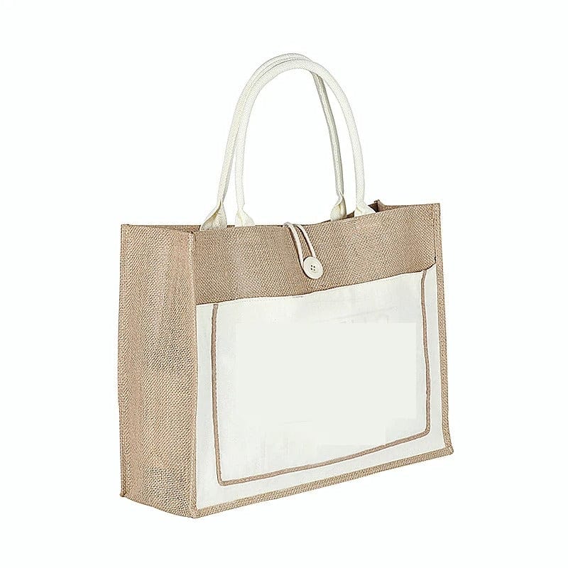 DINYAO 2024 Custom Jute Shopping Bag – High-Quality Personalized Logo Tote & Beach Handbag