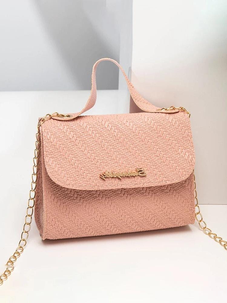 Embossed Chain Square PU Leather Bag – Women’s Large Capacity Shoulder & Crossbody