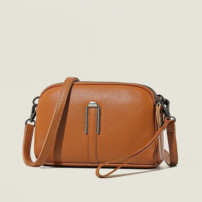 Genuine Leather Luxury Crossbody Bag for Women | Solid Color Clutch, Phone Shoulde
