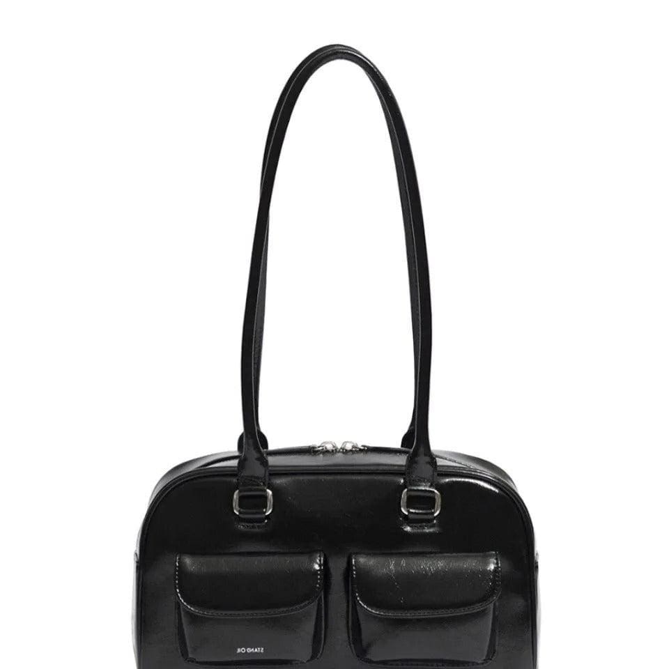 LuxTrend™ Designer Bowling Box Handbag – PU Leather Boston Tote Bag for Women