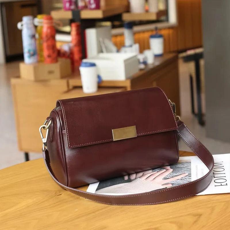LuxeLeather™ Versatile Cowhide Shoulder Bag – Top Layer Leather Crossbody
