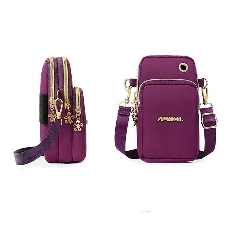 Stylish Crossbody Mini Bag for Women - 3-Layer Wallet & Phone Holder