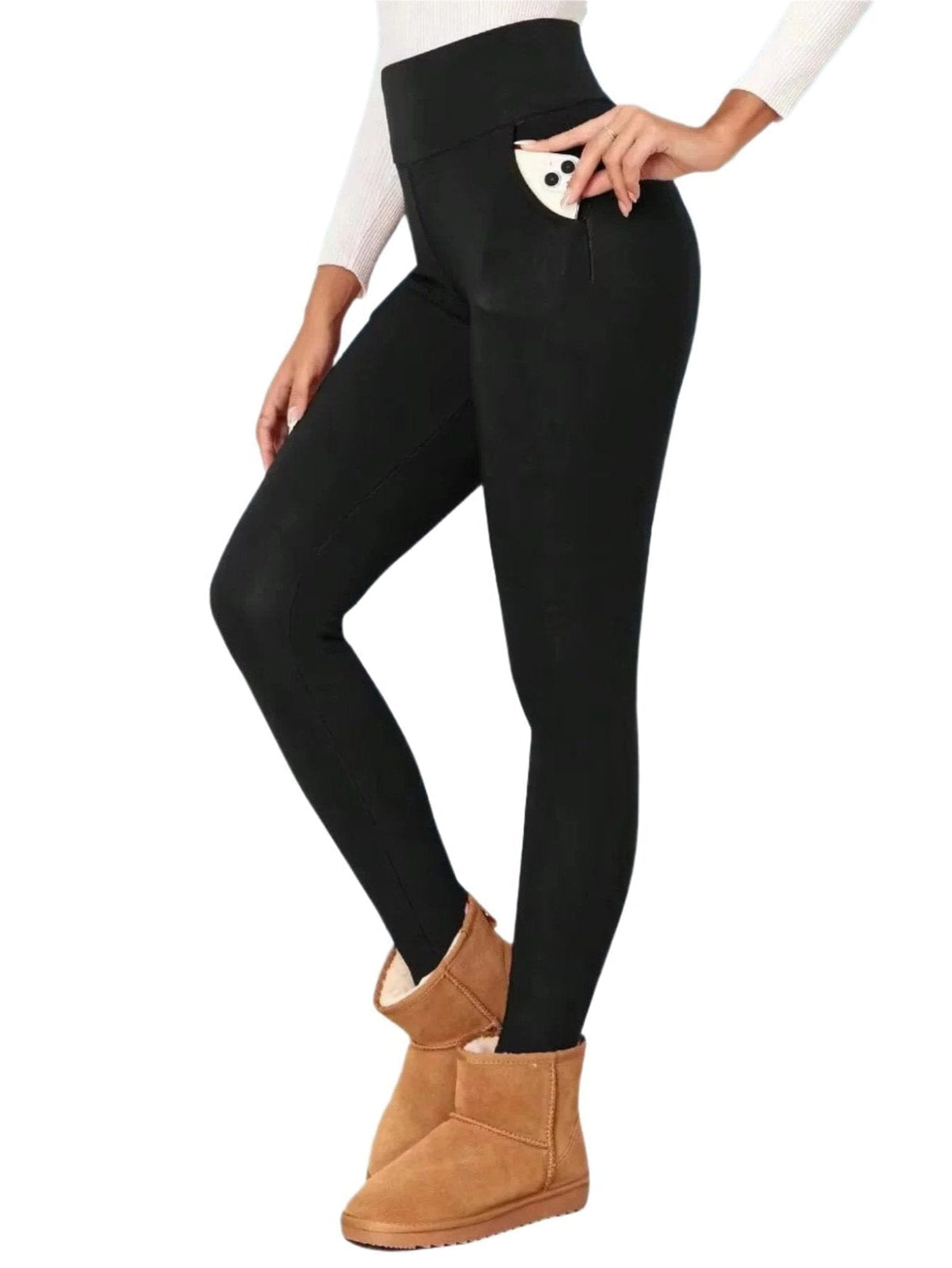 ThermaFit High Waist Velvet Leggings Women's Winter Warmth