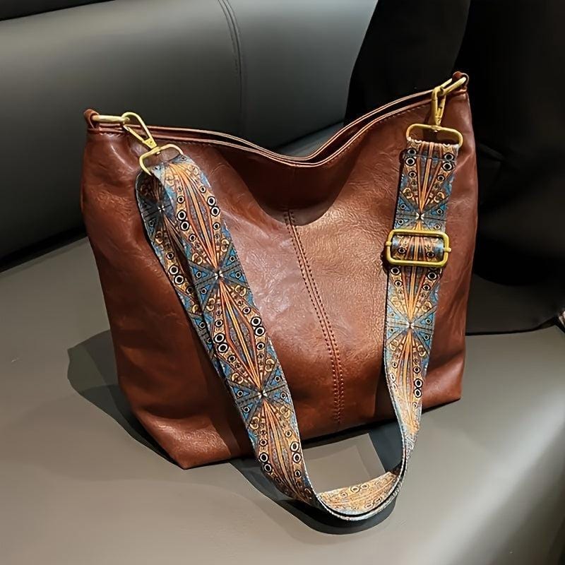 Vintage Large Capacity Hobo Bag Retro Bohemian Shoulder Tote for Women