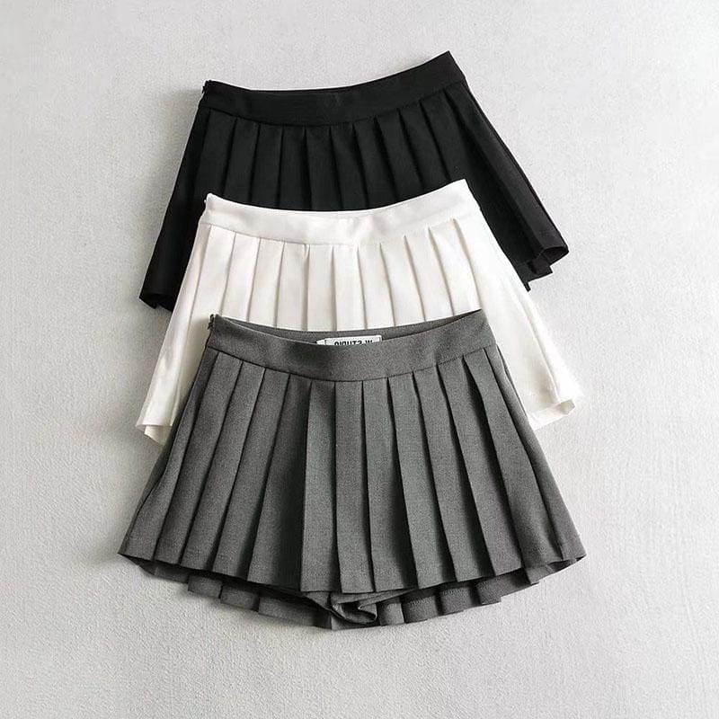 Zoki High Waist Pleated Mini Skirt Sexy Summer Vintage Style, Perfect for Korean Tennis and Dance