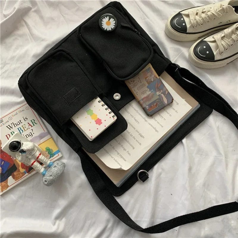 Cute Canvas Crossbody Bag for Women – Wild Student Shoulder Bag, Japanese Harajuku