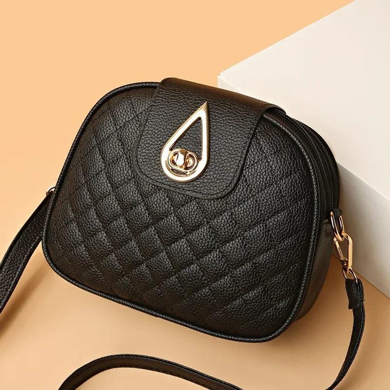 Lingge™ 2024 Small Square Messenger Bag – Versatile Three-Layer Korean Edition Crossbody & Shoulder Bag

