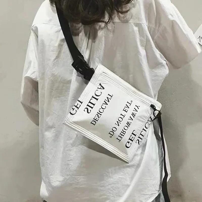SimuDesic™ Women’s Dupont Paper Crossbody Bag - 2024 Fashionable White Shoulder Purse with Letter Design

