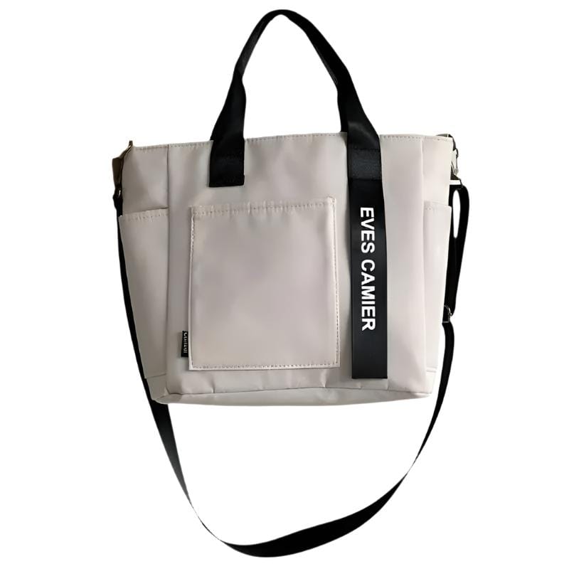 Title: NylonMax Waterproof Casual Tote Bag - Large Capacity Shoulder Bag for School & Everyday Use

